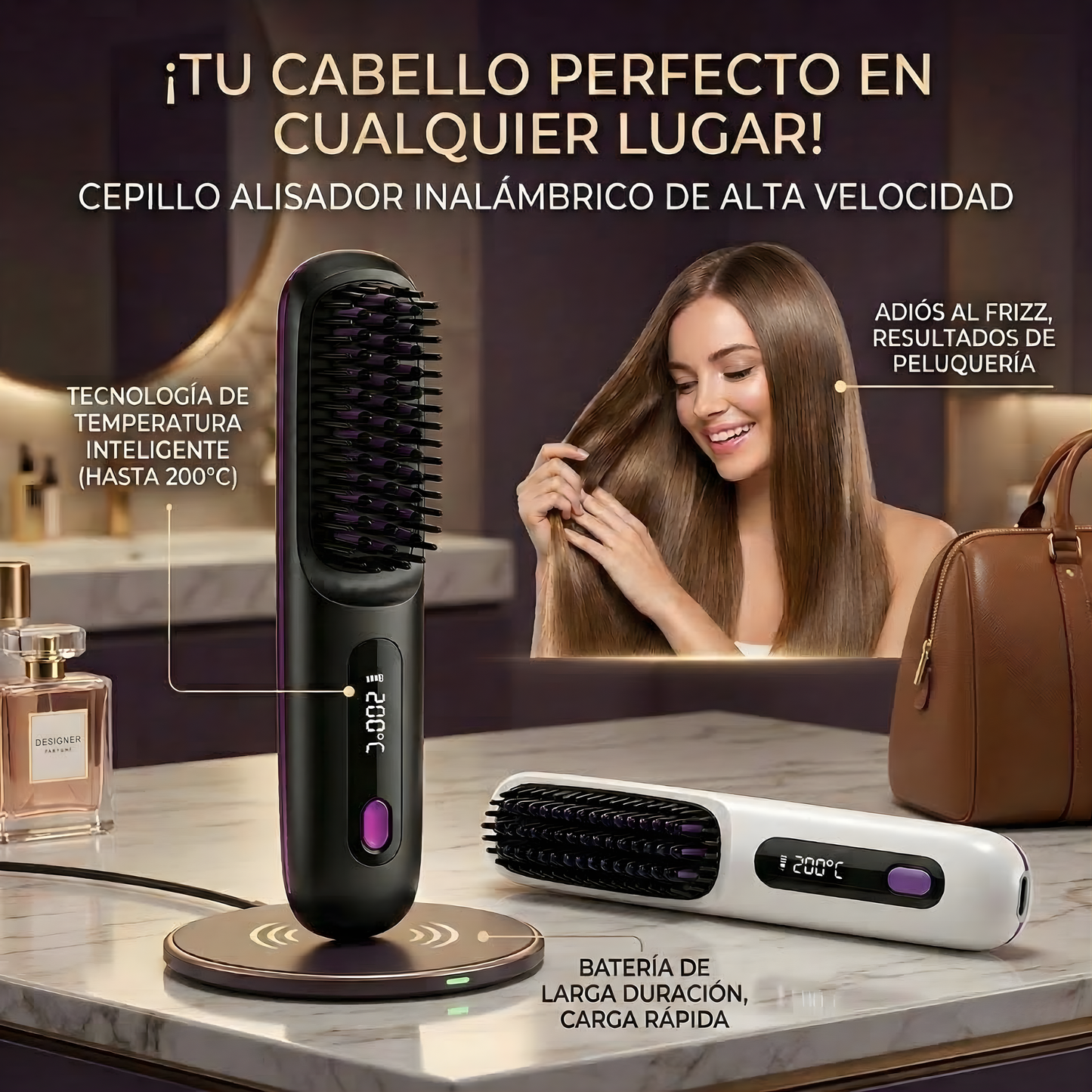 Cepillo Alisador Inalámbrico